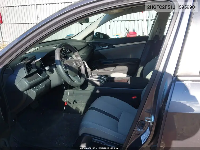2018 HONDA CIVIC VIN 2HGFC2F51JH595990 — фото 5