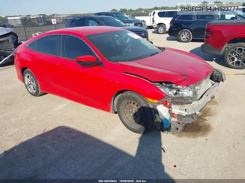 HONDA CIVIC 2018, VIN 2HGFC2F54JH523777