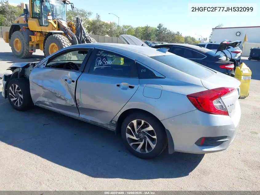 2018 HONDA CIVIC VIN 2HGFC2F77JH532099 — фото 3