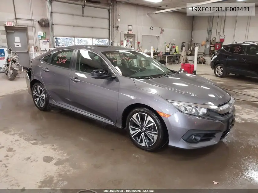 HONDA CIVIC 2018, VIN 19XFC1E33JE003431