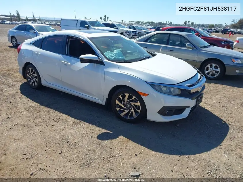 HONDA CIVIC 2018, VIN 2HGFC2F81JH538117