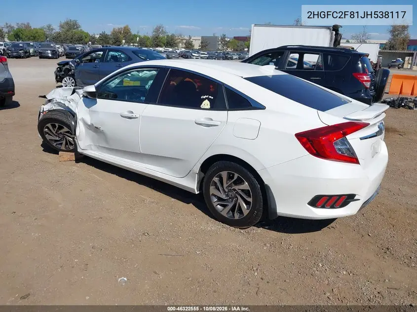 2018 HONDA CIVIC VIN 2HGFC2F81JH538117 — фото 3