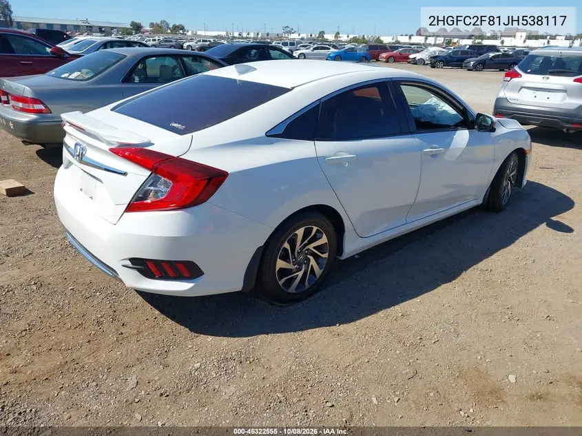 2018 HONDA CIVIC VIN 2HGFC2F81JH538117 — фото 4