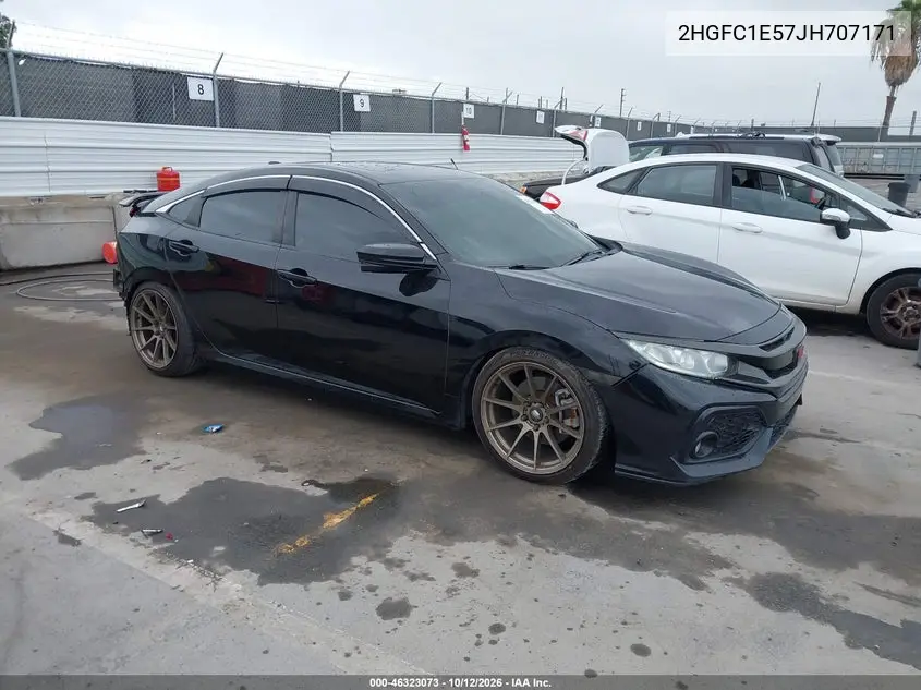 HONDA CIVIC 2018, VIN 2HGFC1E57JH707171