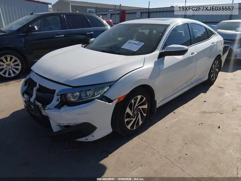 2018 HONDA CIVIC VIN 19XFC2F7XJE035557 — фото 2