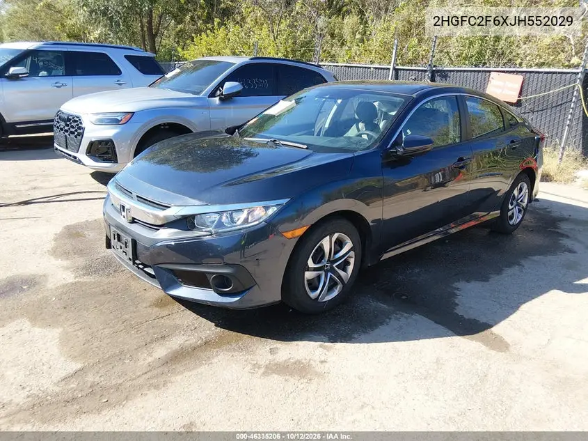 2018 HONDA CIVIC VIN 2HGFC2F6XJH552029 — фото 2