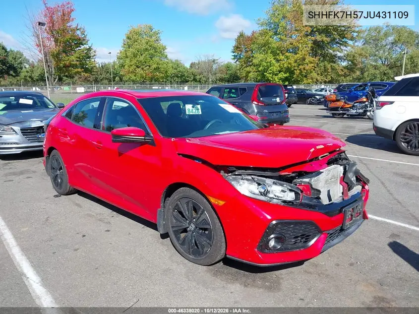 HONDA CIVIC 2018, VIN SHHFK7H57JU431109