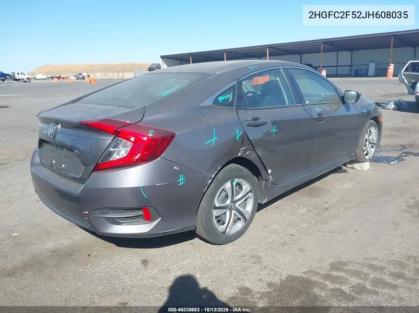 2018 HONDA CIVIC VIN 2HGFC2F52JH608035 — фото 4