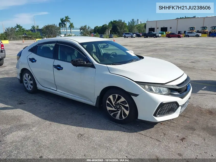 HONDA CIVIC 2018, VIN SHHFK7H21JU238606