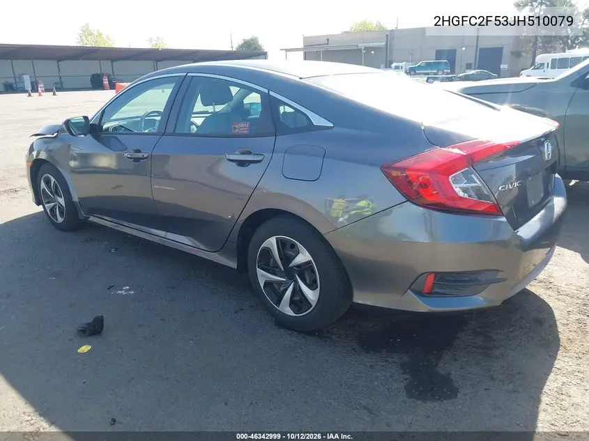 2018 HONDA CIVIC VIN 2HGFC2F53JH510079 — фото 3