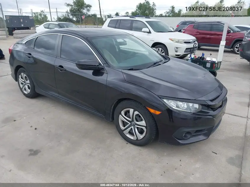 HONDA CIVIC 2018, VIN 19XFC2F58JE208037