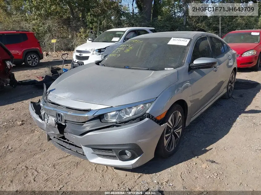 2018 HONDA CIVIC VIN 2HGFC1F71JH643709 — фото 2