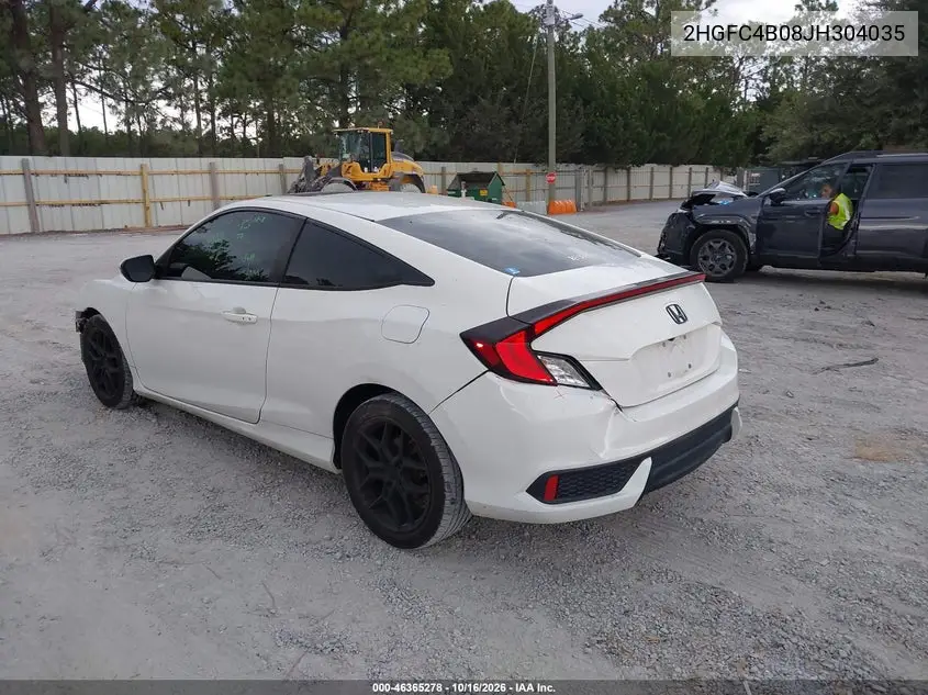 2018 HONDA CIVIC VIN 2HGFC4B08JH304035 — фото 3