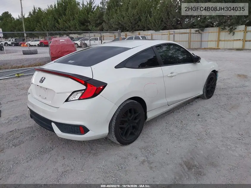 2018 HONDA CIVIC VIN 2HGFC4B08JH304035 — фото 4