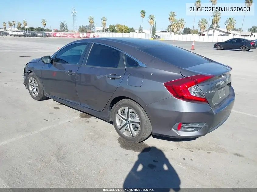 2018 HONDA CIVIC VIN 2HGFC2F50JH520603 — фото 3