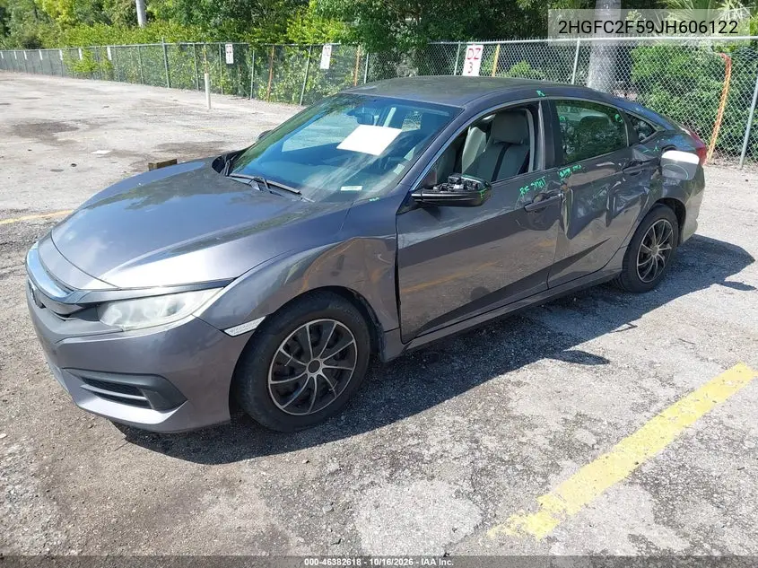 2018 HONDA CIVIC VIN 2HGFC2F59JH606122 — фото 2
