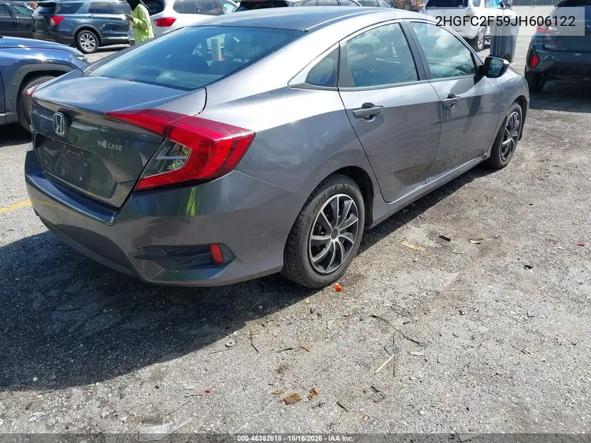 2018 HONDA CIVIC VIN 2HGFC2F59JH606122 — фото 4