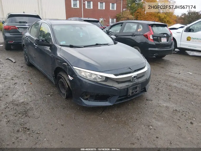 HONDA CIVIC 2018, VIN 2HGFC2F57JH567174