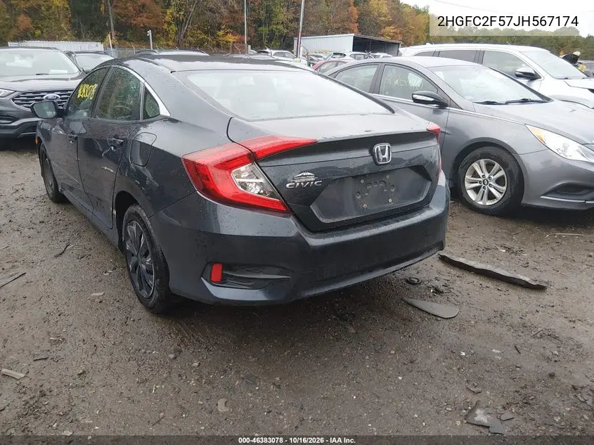 2018 HONDA CIVIC VIN 2HGFC2F57JH567174 — фото 3