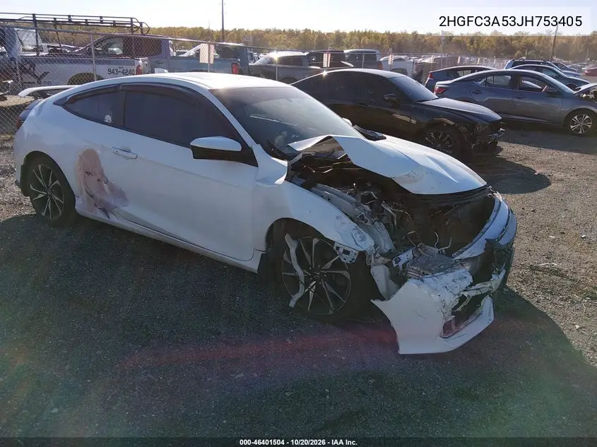 HONDA CIVIC 2018, VIN 2HGFC3A53JH753405