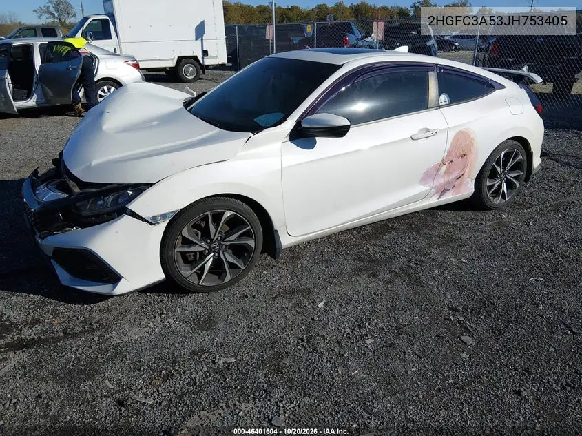 2018 HONDA CIVIC VIN 2HGFC3A53JH753405 — фото 2