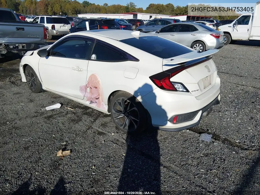 2018 HONDA CIVIC VIN 2HGFC3A53JH753405 — фото 3