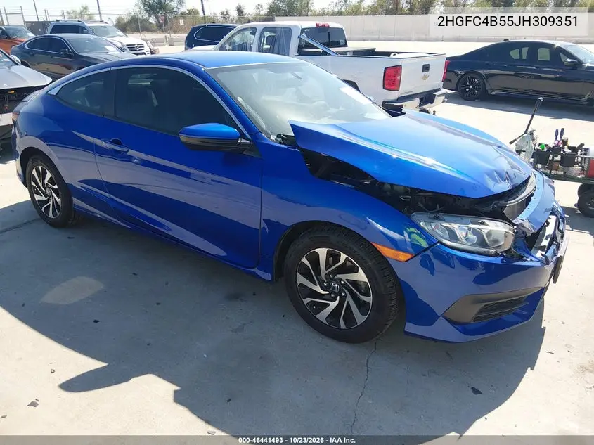 HONDA CIVIC 2018, VIN 2HGFC4B55JH309351