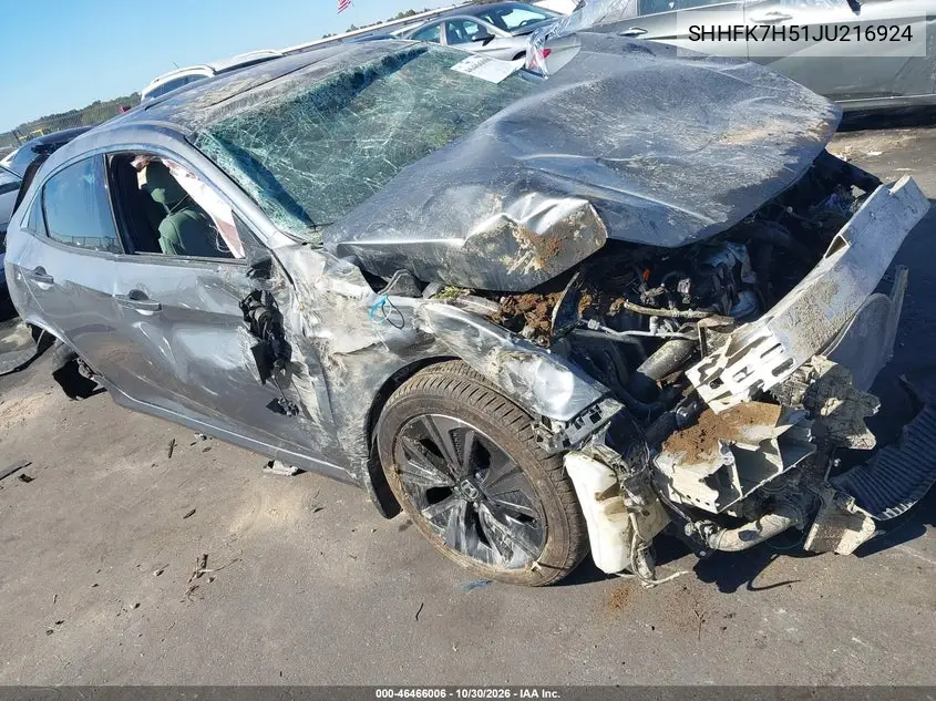 HONDA CIVIC 2018, VIN SHHFK7H51JU216924