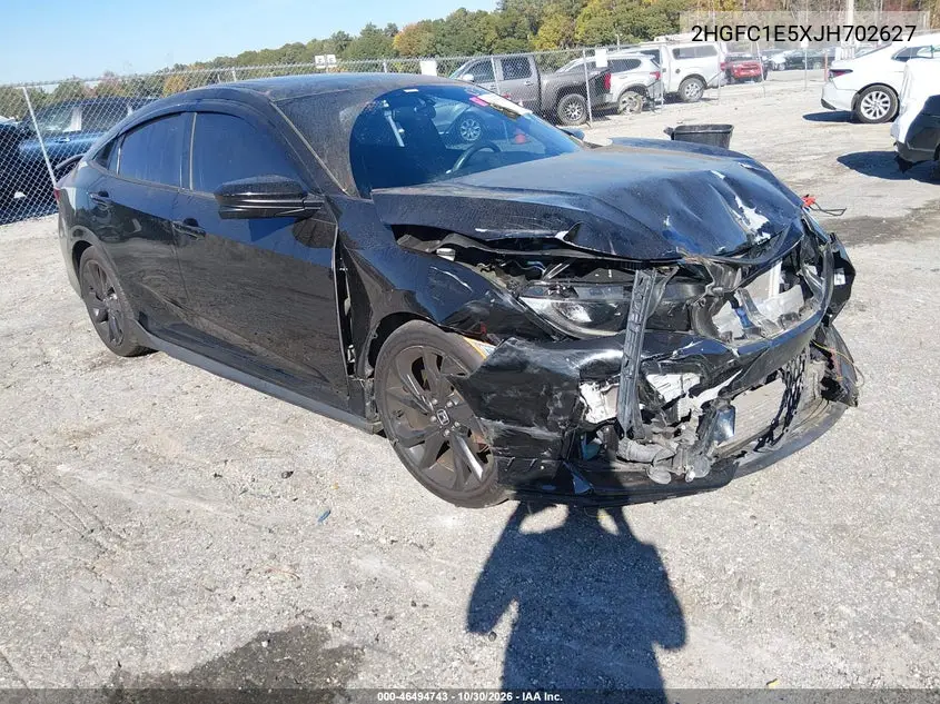 HONDA CIVIC 2018, VIN 2HGFC1E5XJH702627