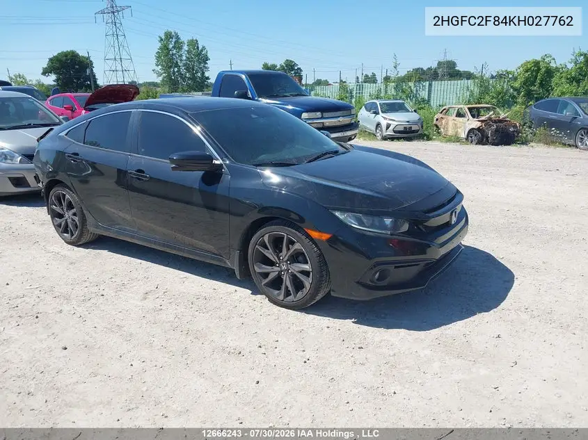 HONDA CIVIC 2019, VIN 2HGFC2F84KH027762