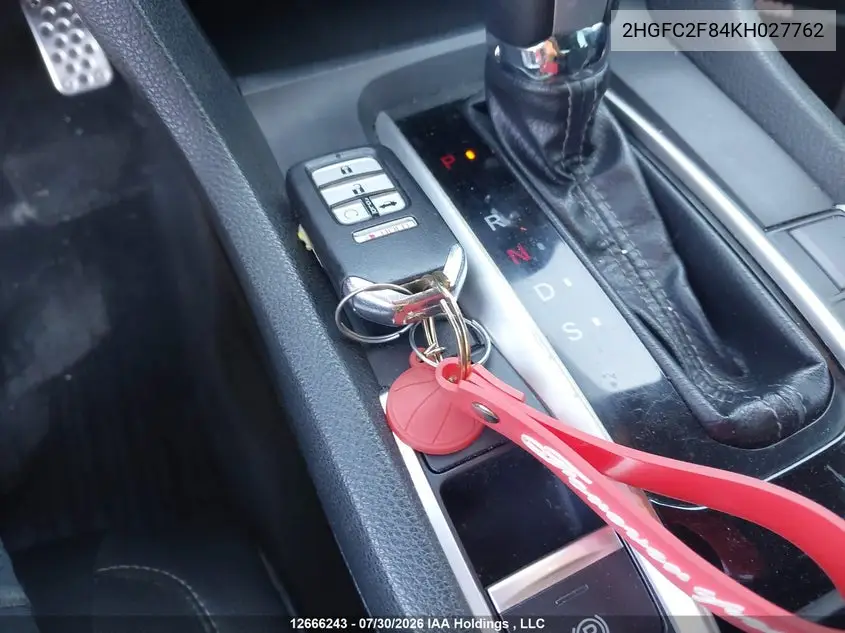 2019 HONDA CIVIC VIN 2HGFC2F84KH027762 — фото 11