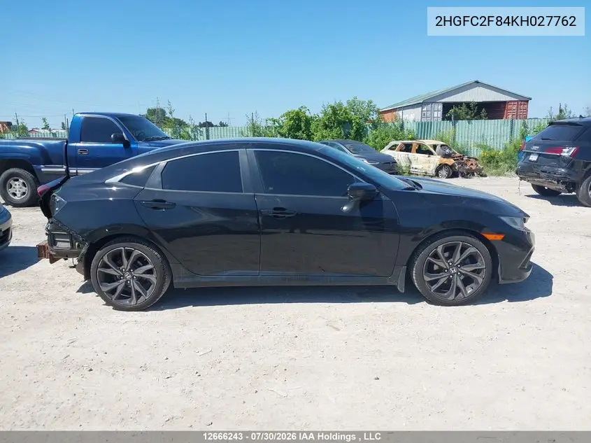 2019 HONDA CIVIC VIN 2HGFC2F84KH027762 — фото 14