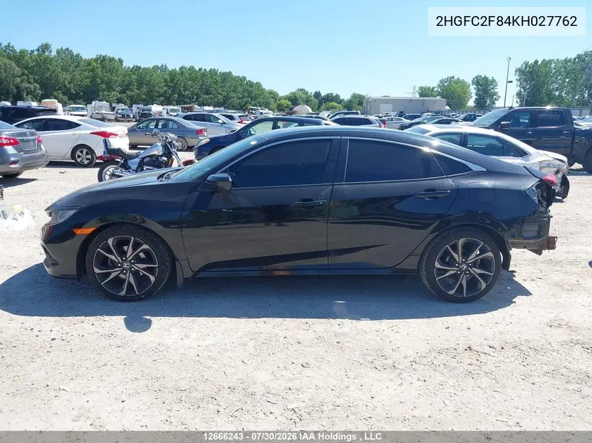 2019 HONDA CIVIC VIN 2HGFC2F84KH027762 — фото 15