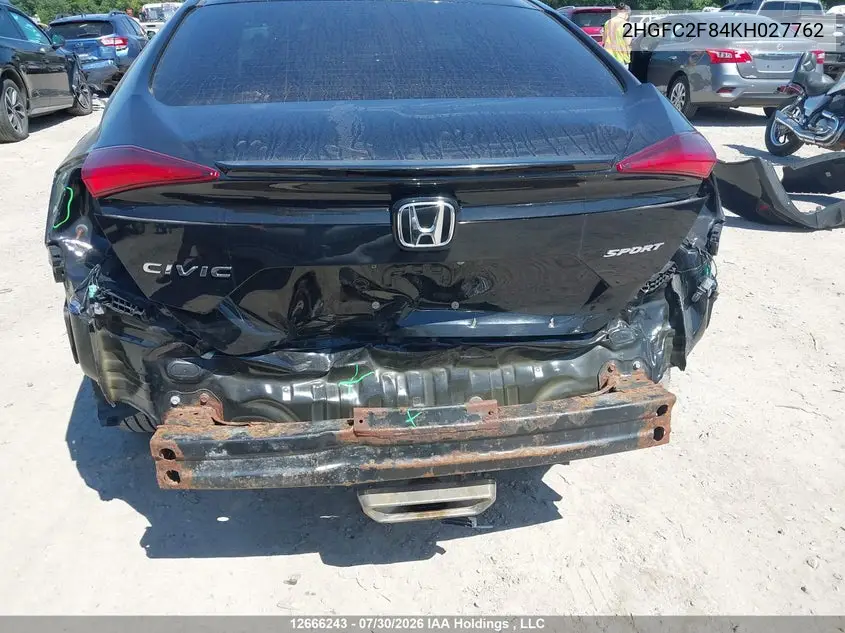 2019 HONDA CIVIC VIN 2HGFC2F84KH027762 — фото 6