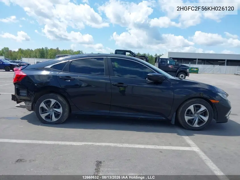 2019 HONDA CIVIC VIN 2HGFC2F56KH026120 — фото 14