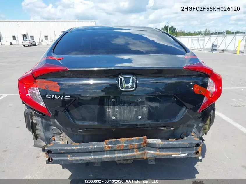 2019 HONDA CIVIC VIN 2HGFC2F56KH026120 — фото 17