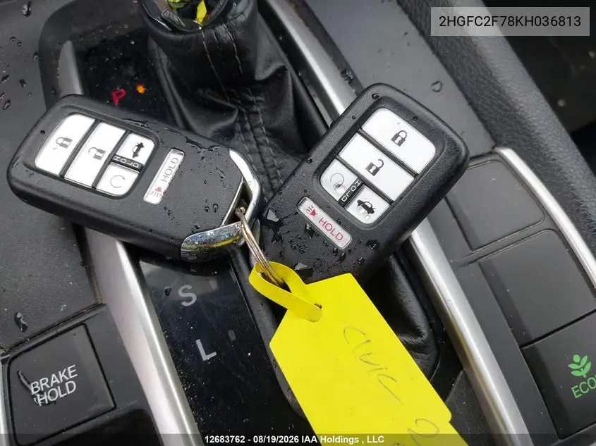 2019 HONDA CIVIC VIN 2HGFC2F78KH036813 — фото 11