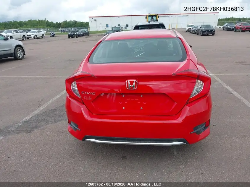 2019 HONDA CIVIC VIN 2HGFC2F78KH036813 — фото 16