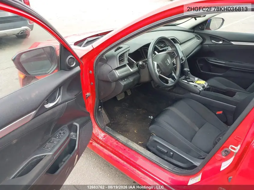 2019 HONDA CIVIC VIN 2HGFC2F78KH036813 — фото 19