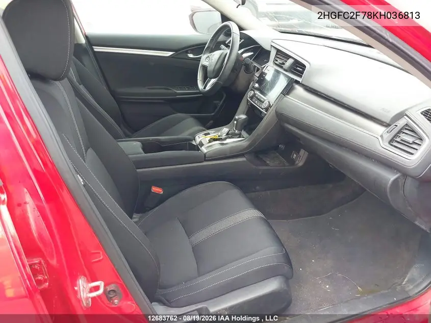 2019 HONDA CIVIC VIN 2HGFC2F78KH036813 — фото 5