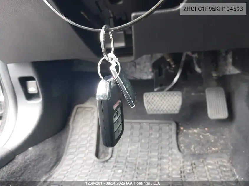 2019 HONDA CIVIC VIN 2HGFC1F95KH104593 — фото 11