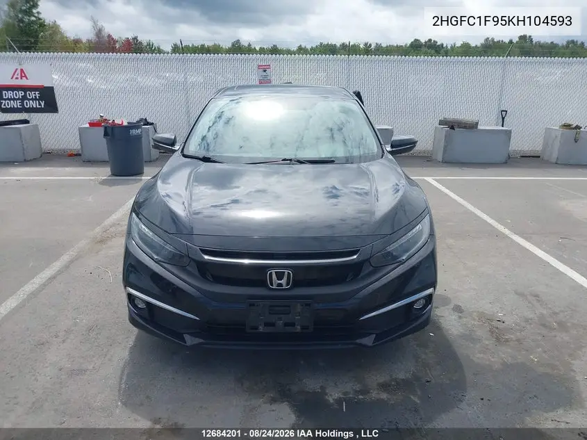 2019 HONDA CIVIC VIN 2HGFC1F95KH104593 — фото 12