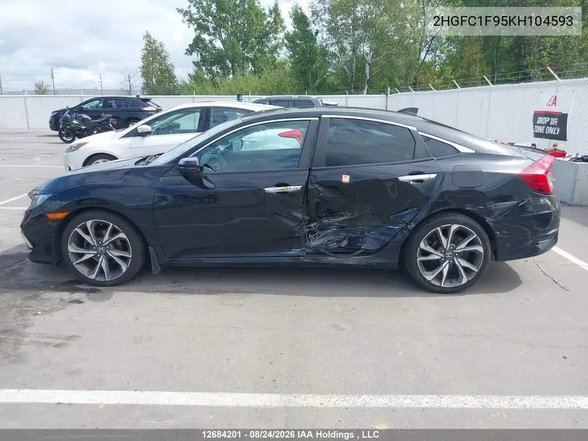 2019 HONDA CIVIC VIN 2HGFC1F95KH104593 — фото 14
