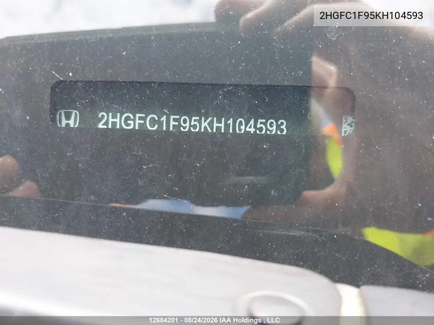2019 HONDA CIVIC VIN 2HGFC1F95KH104593 — фото 19
