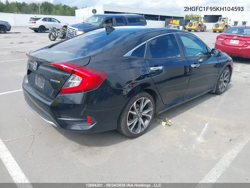 2019 HONDA CIVIC VIN 2HGFC1F95KH104593 — фото 4