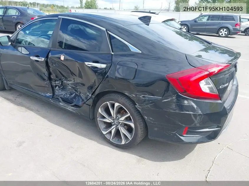 2019 HONDA CIVIC VIN 2HGFC1F95KH104593 — фото 6