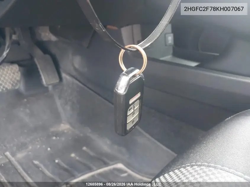 2019 HONDA CIVIC VIN 2HGFC2F78KH007067 — фото 11