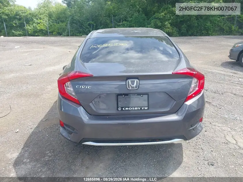 2019 HONDA CIVIC VIN 2HGFC2F78KH007067 — фото 17