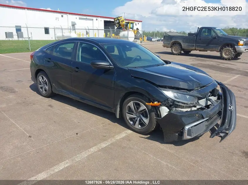 HONDA CIVIC 2019, VIN 2HGFC2E53KH018820