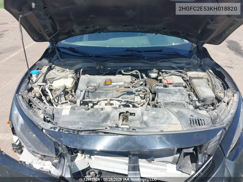 2019 HONDA CIVIC VIN 2HGFC2E53KH018820 — фото 10